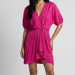 Jacquard Dolman Sleeve Mini Dress